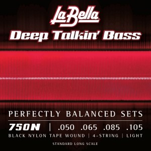 750N Комплект струн для бас-гитары с черным нейлоном 050-105 La Bella