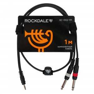 ROCKDALE XC-002-1M готовый компонентный кабель, разъёмы stereo mini jack папа x 2 mono jack папа длина 1 м