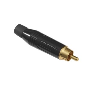 Amphenol ACPR-BLK кабельный разъем RCA, металлический корпус, позолоченные контакты, мягкий хвостовик, цвет черный