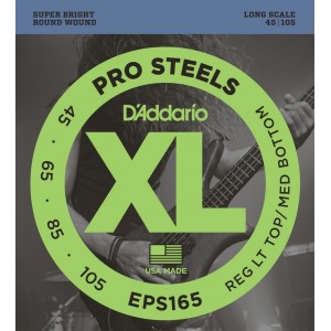 D"ADDARIO EPS165 ProSteels Bass, Custom Light, 45-105, Long Scale