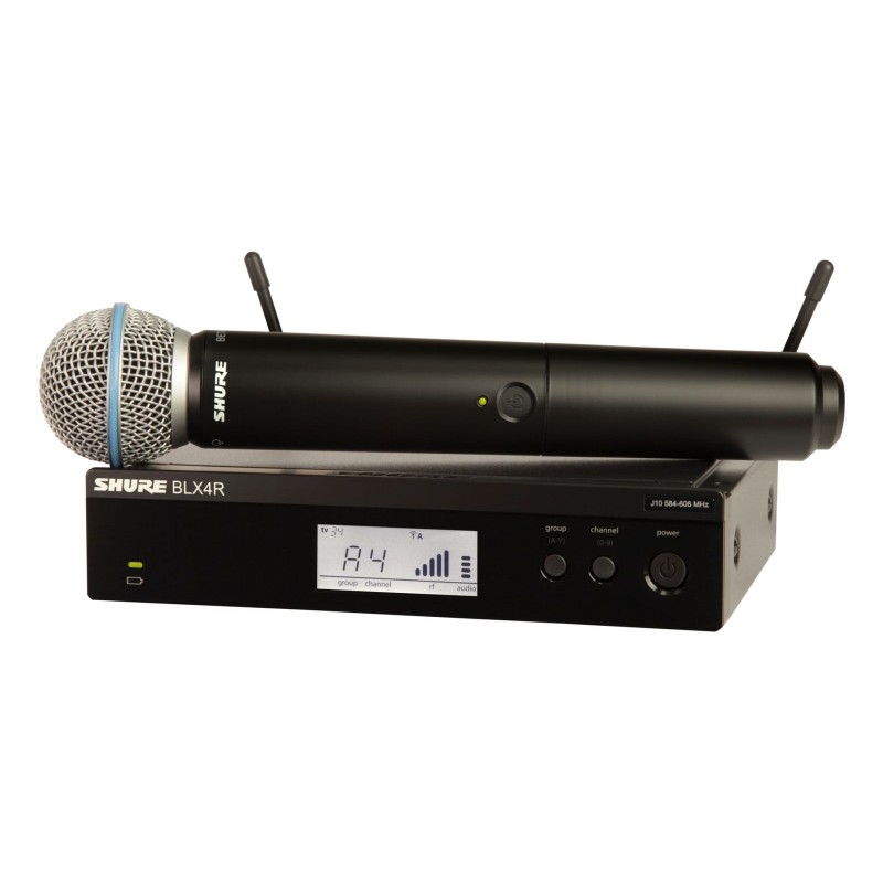 SHURE BLX24RE/SM58-M17 вокальная рековая радиосистема с ручным передатчиком SM58м, 662-686 МГц, выносные антенны, крепление в ре