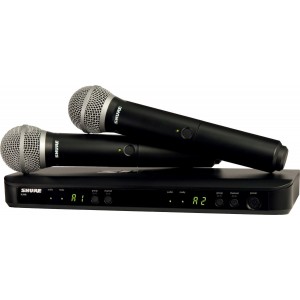 SHURE BLX288E/PG58-M17 вокальная двухканальная радиосистема с ручными передатчиками PG58, динамическими кардиоидными, 662-686 МГ