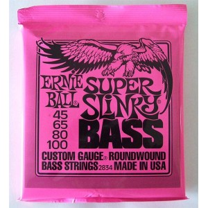 ERNIE BALL 2834 Super Slinky Nickel Wound Electric Bass Strings - 45-100 Gauge
