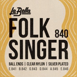 840 Folksinger Комплект струн для классической гитары, посеребренные, шарик, La Bella