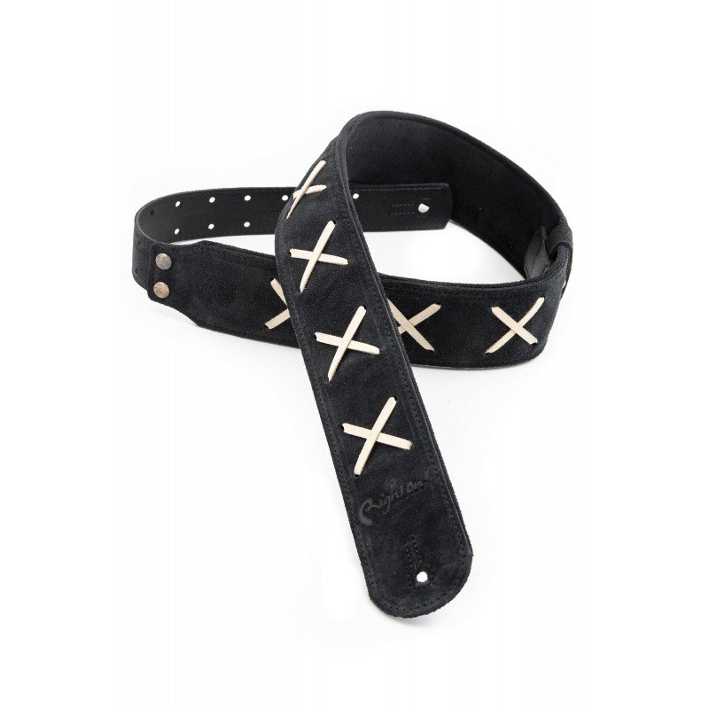 8419612000070 Legend D.G. Black Ремень для гитары, кожаный, черный, RightOn Straps