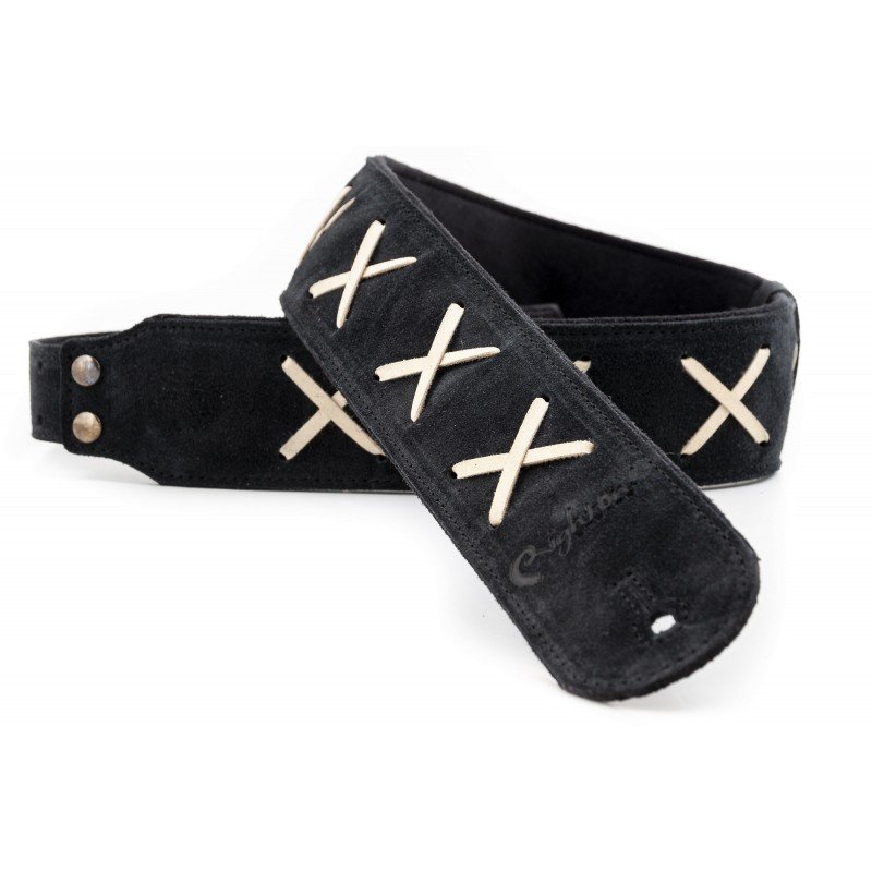 8419612000070 Legend D.G. Black Ремень для гитары, кожаный, черный, RightOn Straps