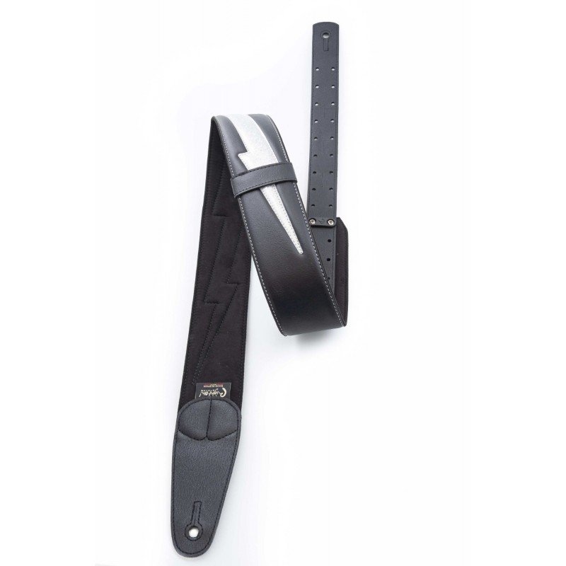 8419612000667 Mojo Bolt II Silver Glitter Ремень для гитары, текстиль/синтетика, RightOn Straps