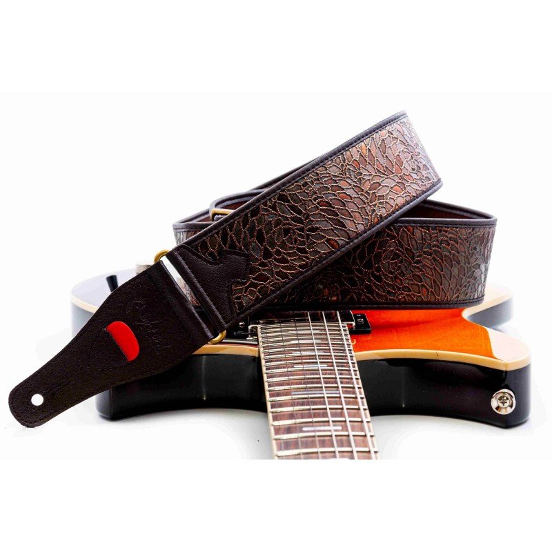 8419612000803 Talisman Alien Brown Ремень для гитары, текстиль/синтетика, коричневый, RightOn Straps