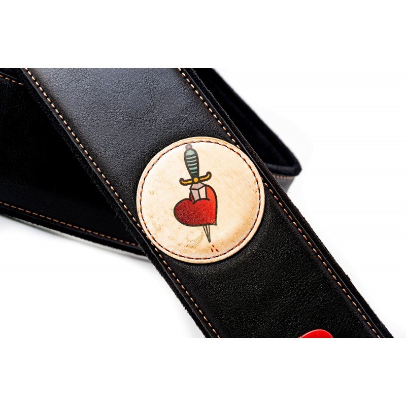 8419612002388 Groove Old School Heart Ремень для гитары, текстиль/синтетика, RightOn Straps 8419612002388 Groove Old School Heart Ремень для гитары, текстиль/синтетика, RightOn Straps