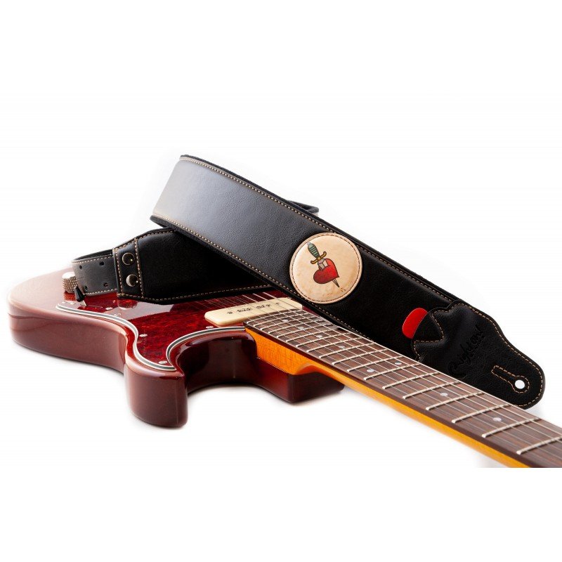 8419612002388 Groove Old School Heart Ремень для гитары, текстиль/синтетика, RightOn Straps 8419612002388 Groove Old School Heart Ремень для гитары, текстиль/синтетика, RightOn Straps