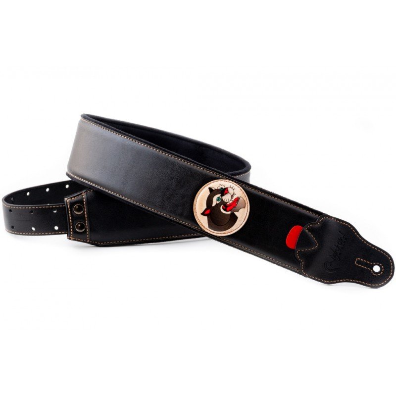 8419612002401 Groove Old School Panther Black Ремень для гитары, текстиль/синтетика, RightOn Straps