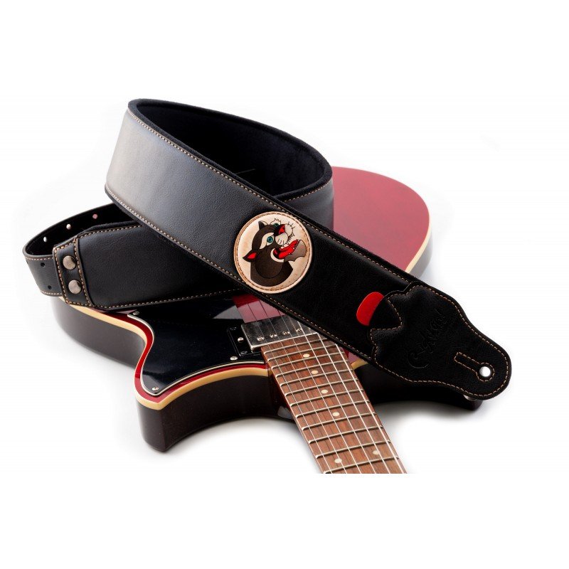 8419612002401 Groove Old School Panther Black Ремень для гитары, текстиль/синтетика, RightOn Straps