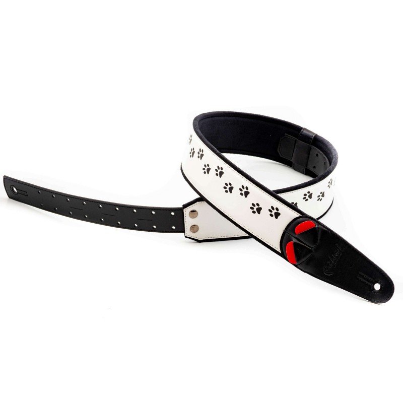 8436612540627 Mojo Cat Ремень для гитары, текстиль/синтетика, белый, RightOn Straps 8436612540627 Mojo Cat Ремень для гитары, текстиль/синтетика, белый, RightOn Straps