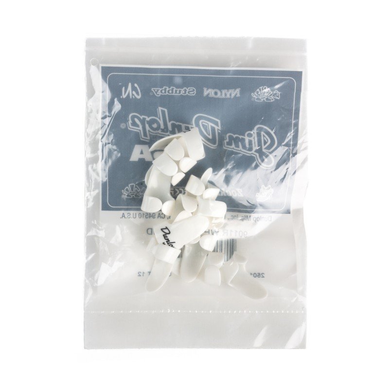 9011R Медиаторы на палец 12шт, средние, белые, Dunlop