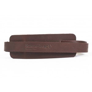 A-BS-B Кожаный ремень для балалайки, с наплечником, коричневый, Балалайкеръ