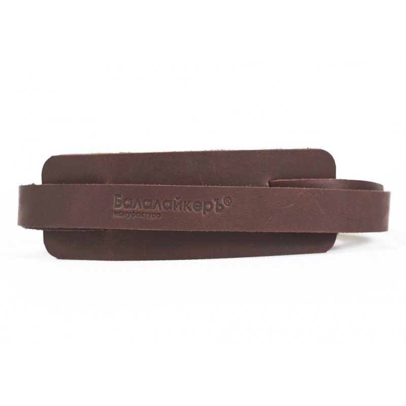 A-BS-B Кожаный ремень для балалайки, с наплечником, коричневый, Балалайкеръ