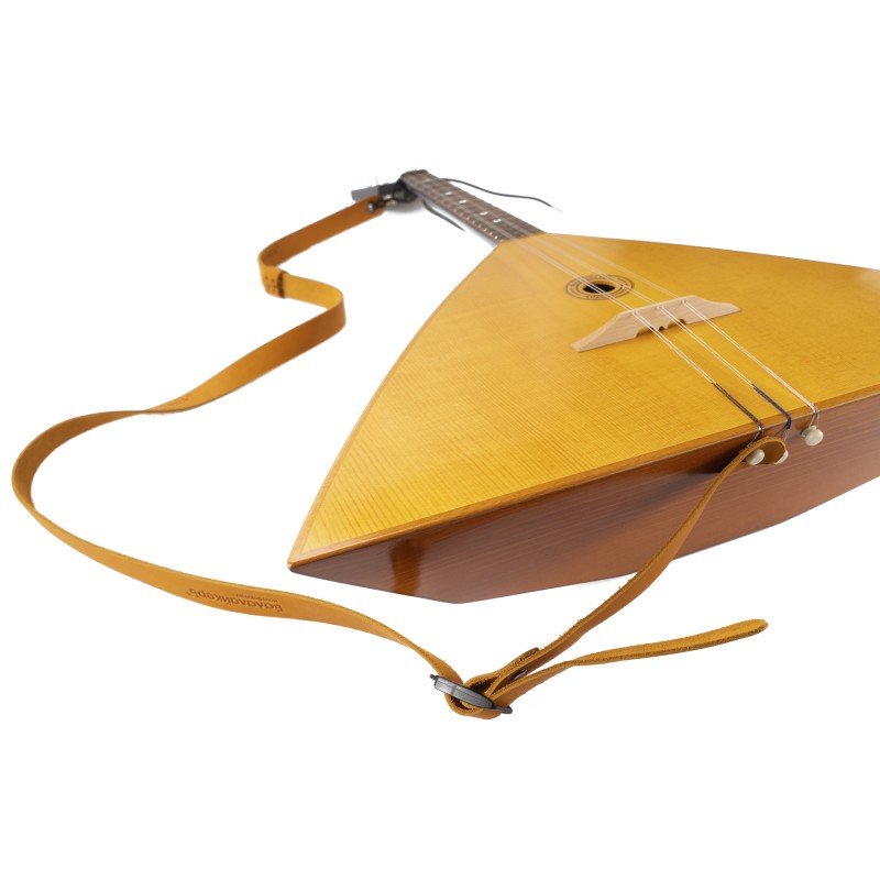 A-BS-Y Кожаный ремень для балалайки, с наплечником, желтый, Балалайкеръ