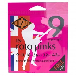 ROTOSOUND R9 STRINGS NICKEL SUPER LIGHT струны для электрогитары, никелевое покрытие, 9-42
