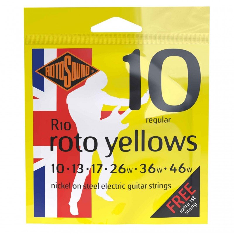 ROTOSOUND R10 STRINGS NICKEL REGULAR струны для электрогитары, никелевое покрытие, 10-46