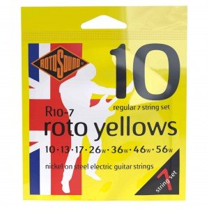 ROTOSOUND R10-7 STRINGS NICKEL REGULAR струны для 7-струнной электрогитары, никелевое покрытие, 10-56