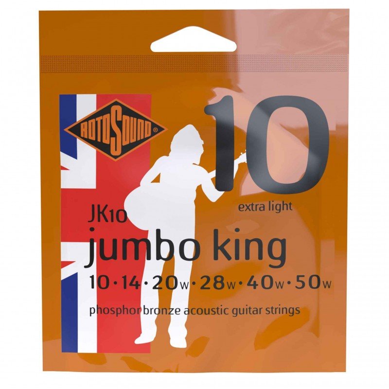 ROTOSOUND JK10 STRINGS PHOSPHOR BRONZE струны для акустической гитары, покрытие - фосфорированная бронза, 10-50