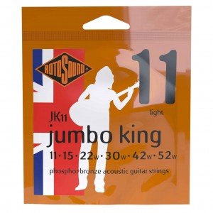 ROTOSOUND JK11 JUMBO KING STRINGS PHOSPHOR BRONZE струны для акустической гитары, покрытие - фосфорированная бронза, 11-52 ROTOSOUND JK11 JUMBO KING STRINGS PHOSPHOR BRONZE струны для акустической гитары, покрытие - фосфорированная бронза, 11-52