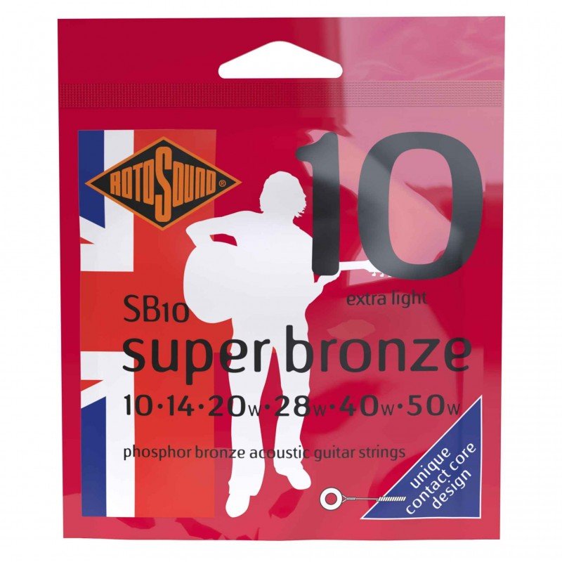 ROTOSOUND SB10 STRINGS PHOSPHOR BRONZE струны для акустической гитары, покрытие - фосфорированная бронза, 10-50