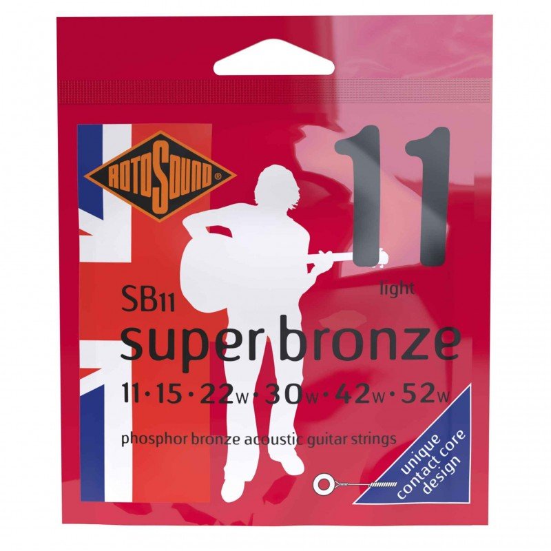 ROTOSOUND SB11 STRINGS PHOSPHOR BRONZE струны для акустической гитары, покрытие - фосфорированная бронза, 11-52