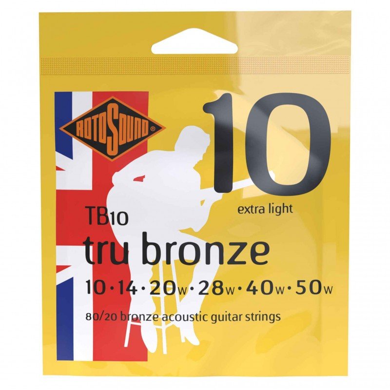 ROTOSOUND TB10 STRINGS 80/20 BRONZE струны для акустической гитары, покрытие - бронза 80/20, 10-50