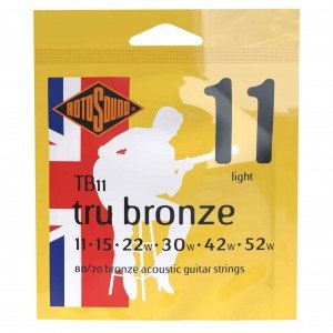 ROTOSOUND TB11 STRINGS 80/20 BRONZE струны для акустической гитары, покрытие - бронза 80/20, 11-52 ROTOSOUND TB11 STRINGS 80/20 BRONZE струны для акустической гитары, покрытие - бронза 80/20, 11-52