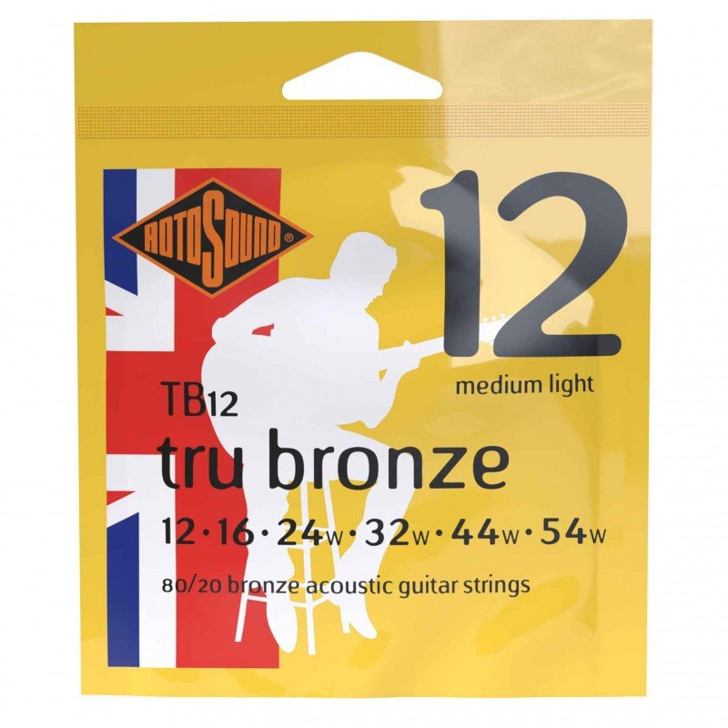 ROTOSOUND TB12 STRINGS 80/20 BRONZE струны для акустической гитары, покрытие - бронза 80/20, 12-54