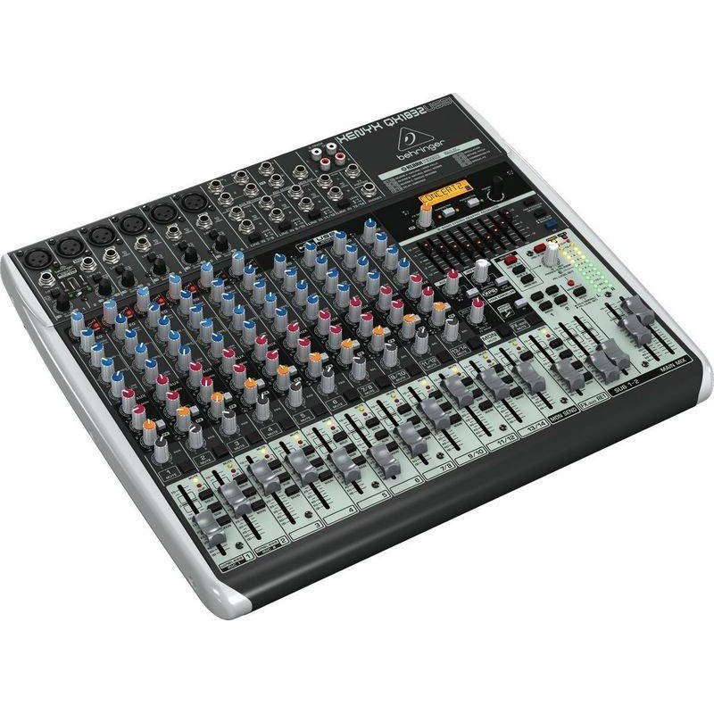 BEHRINGER QX1832USB микшер, 6 моновходов с компрессорами, 4 стерео, 3 AUX-шины, 2 подгруппы, процессор эффектов, USB