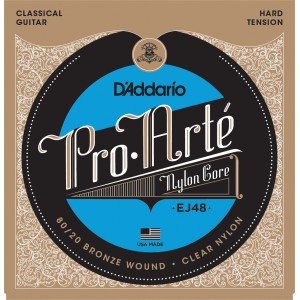D'ADDARIO EJ48 80/20 BRONZE PRO-ARTE NYLON HARD TENSION струны для классической гитары, сильное натяжение, нейлон (бронзовая опл D'ADDARIO EJ48 80/20 BRONZE PRO-ARTE NYLON HARD TENSION струны для классической гитары, сильное натяжение, нейлон (бронзовая опл