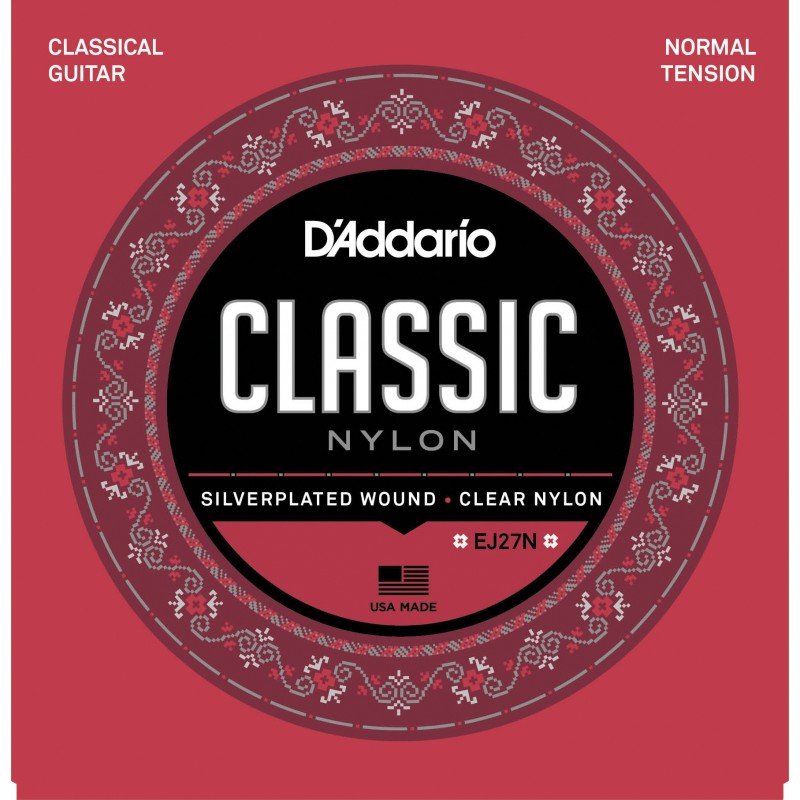 D'ADDARIO EJ27N STUDENT NYLON NORMAL TENSION струны для классической гитары, нормальное натяжение, нейлон (посеребрёная оплётка)