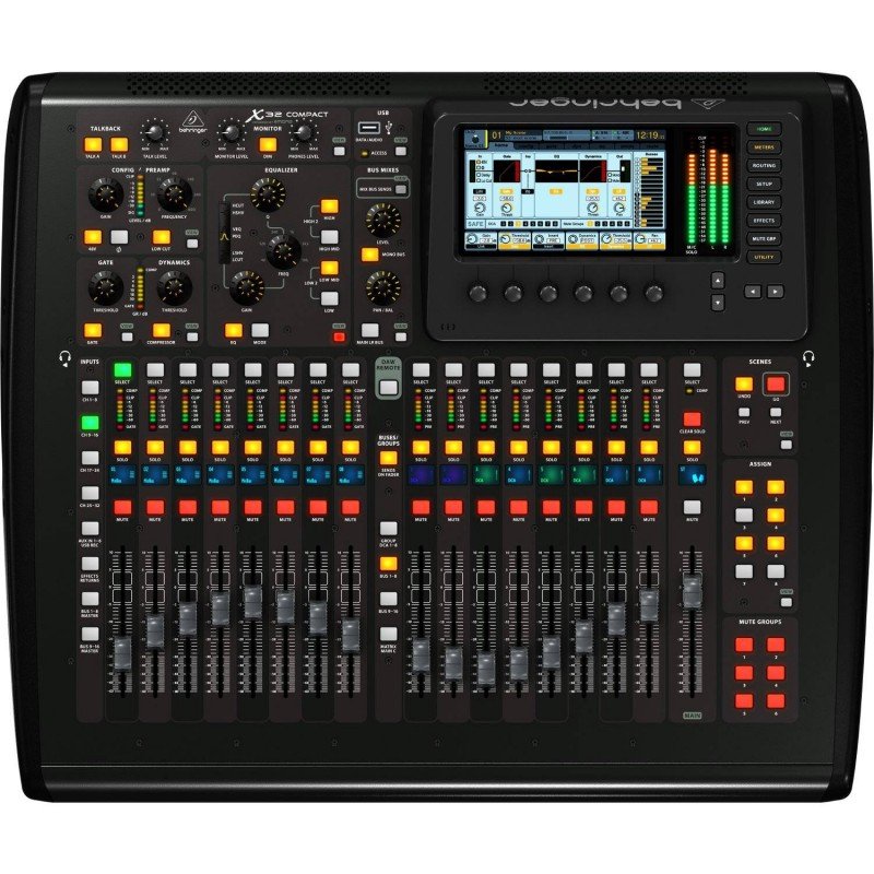 BEHRINGER X32 COMPACT цифровой программируемый микшер 16 каналов, 25 шин, 32 х 32 интерфейс USB