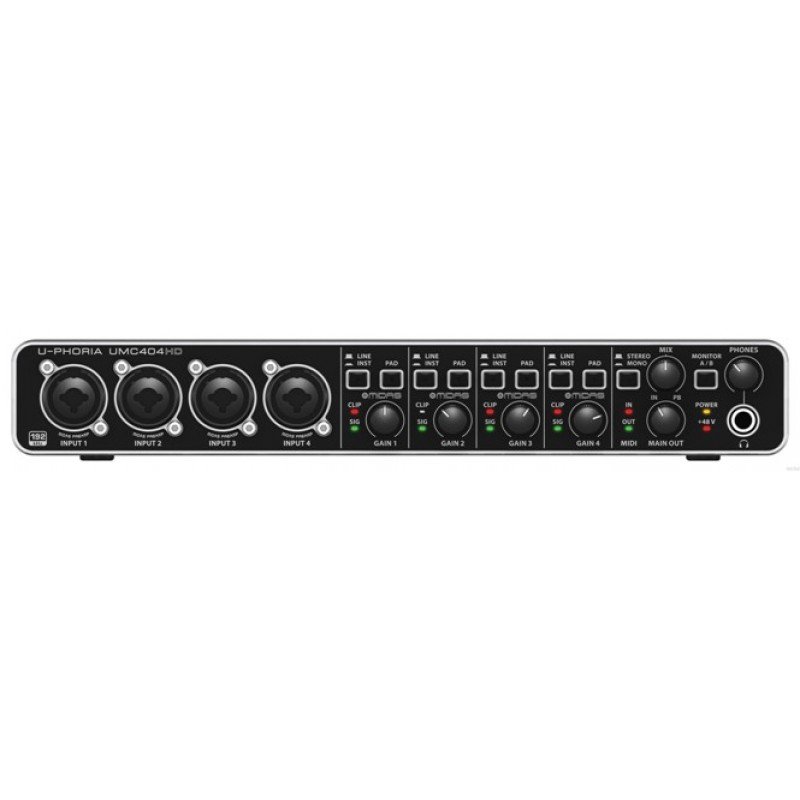 BEHRINGER UMC404HD внешний USB / MIDI интерфейс для записи и воспроизведения звука на компьютере (PC / MAC)