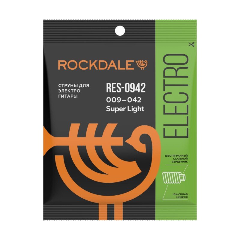 ROCKDALE RES-0942 струны для электрогитары, никелированная сталь, 9-42