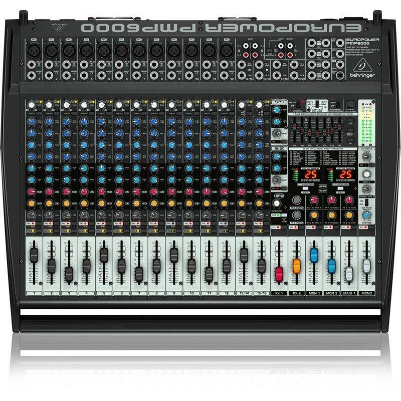 BEHRINGER EUROPOWER PMP6000 активный микшер, 1600 Вт, 20 каналов, двойной процессор эффектов, функция подавления обратной связи