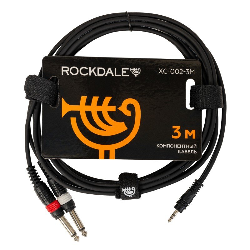 ROCKDALE XC-002-3M готовый компонентный кабель, разъёмы stereo mini jack папа x 2 mono jack папа длина 3 м