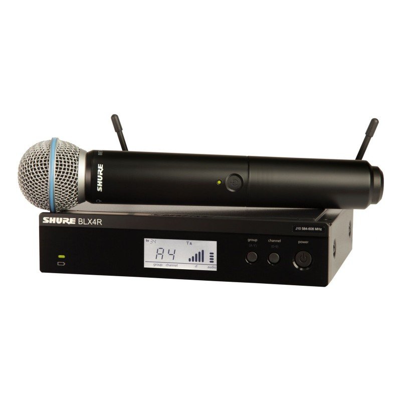 SHURE BLX24RE/SM58 M17 662-686 MHz радиосистема с ручным передатчиком SM58. Кронштейны для крепления в рэк в комплекте