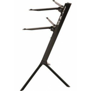 QUIK LOK SL911BK двухуровневая наклонная стойка для клавишных ш. 30 см, в. 66-109 см, нагрузка до 20 кг, чёрный. С чехлом.