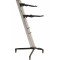 QUIK LOK SL913SL двухуровневая наклонная стойка для клавишных ш. 40 см, в. 119 см, нагрузка до 108 кг, серебристый. С чехлом.