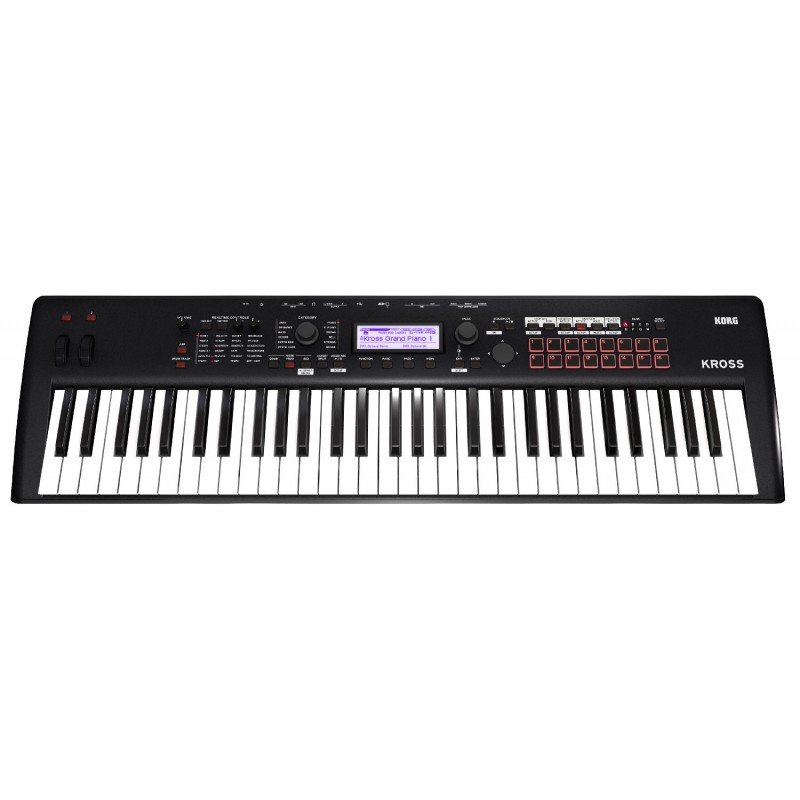 KORG KROSS2-61-MB рабочая станция, цвет черный. 61 клавиша, 896 тембров (768 предварительно загруженных), 58 наборов ударных