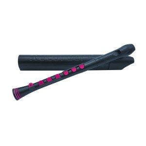 NUVO Recorder+ Black/Pink with hard case блокфлейта сопрано, строй - С, немецкая система, накладка на клапана, материал -