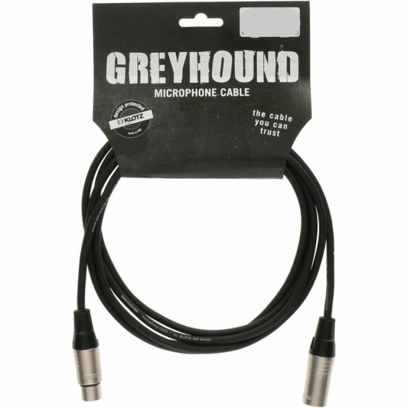 KLOTZ GRG1FM10.0 GREYHOUND готовый микрофонный кабель, никелированные разъемы Klotz XLR мама XLR папа, длина 10