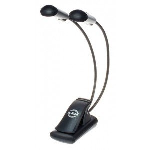 K&M 12244-000-55 подсветка для нот на прищепке, 2 LED на двух 'gooseneck'