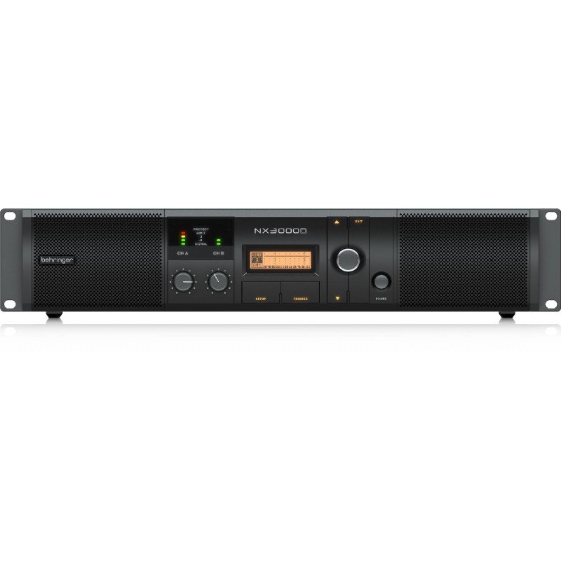 BEHRINGER NX3000D усилитель мощности D класса с DSP, 2 х 1500 Вт @ 2 Ом, 2 х 900 Вт @ 4 Ом, мостовой режим 3000 Вт @ 4 Ом