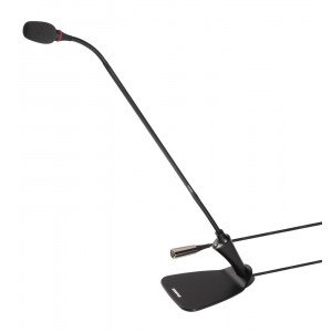 SHURE CVG18DRS-B/C Конденсаторный микрофон на гусиной шее: 45,7 см, настольная база, кнопка Mute, красное LED-кольцо сверху