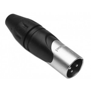 Amphenol AX3M профессиональный кабельный разъем XLR-папа (male) 3 pin, точеные контакты, цвет - никель Amphenol AX3M профессиональный кабельный разъем XLR-папа (male) 3 pin, точеные контакты, цвет - никель