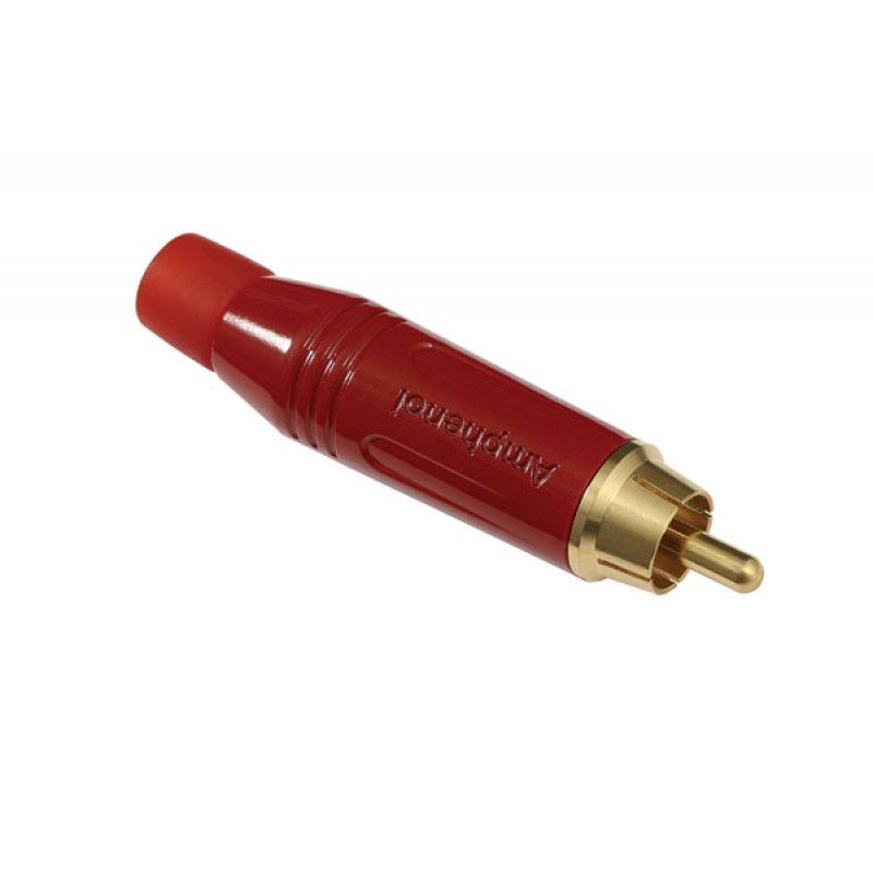 Amphenol ACPR-RED кабельный разъем RCA, металлический корпус, позолоченные контакты, мягкий хвостовик, цвет красный